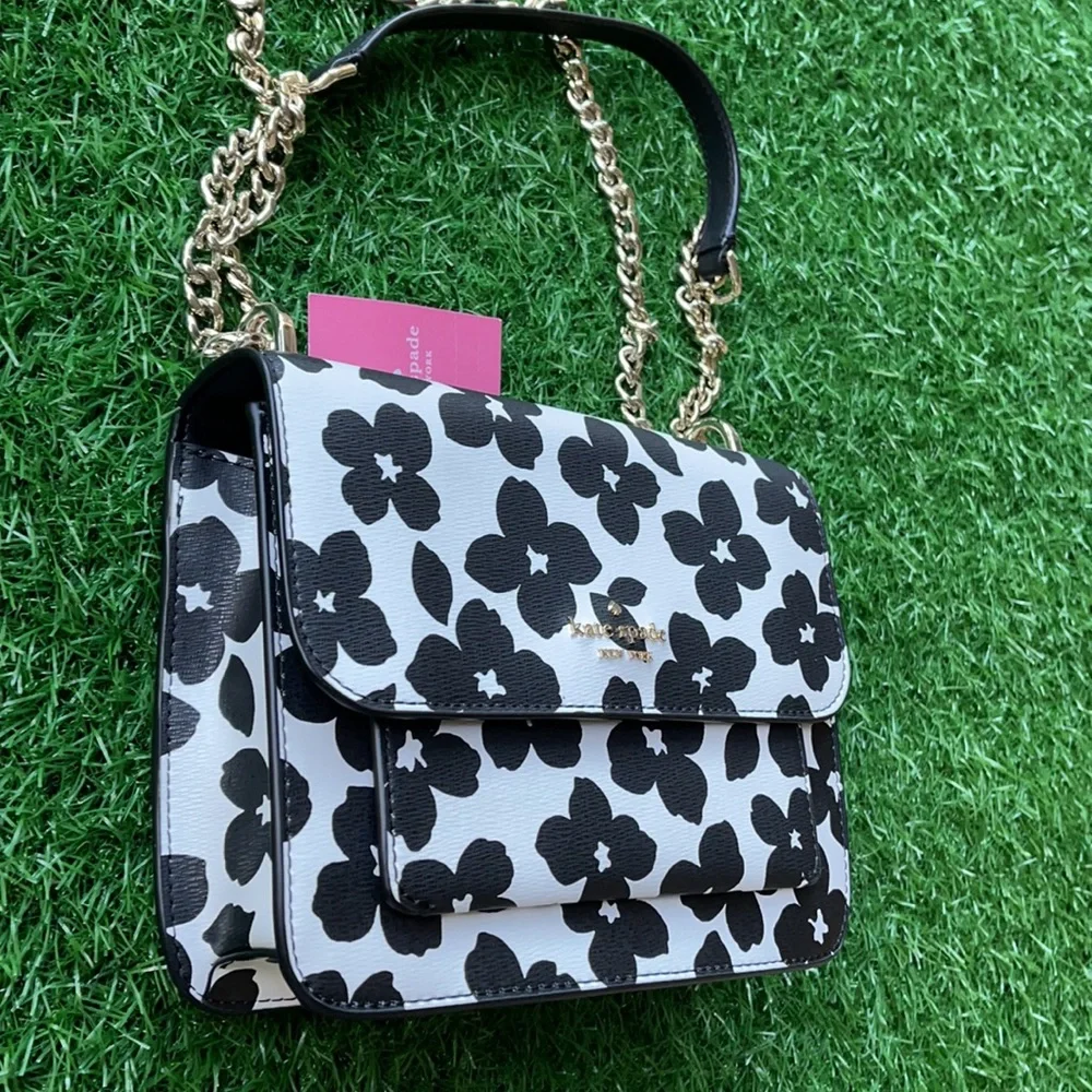 Kate Spade remi graphic blooms flap chain crossbody - Picture 2 of 16